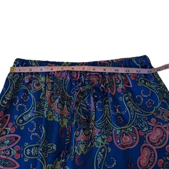 One World Square Embroidered Neck Flowy Top Marching Pull On Drawstring Wide Leg - Picture 13 of 16